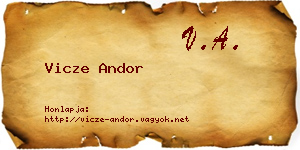 Vicze Andor névjegykártya