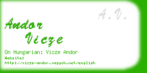 andor vicze business card